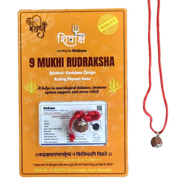 A_S_Ventures_Original_9_Mukhi_Rudraksha_Certified_Natural_Nepali_Bead_Silver_Capped_Pendant_With_Red_Thread_Nine_Face_Rudraksha_For_Durga_Maa_S_Blessings_Energy_Unisex_Spiritual_Jewelry