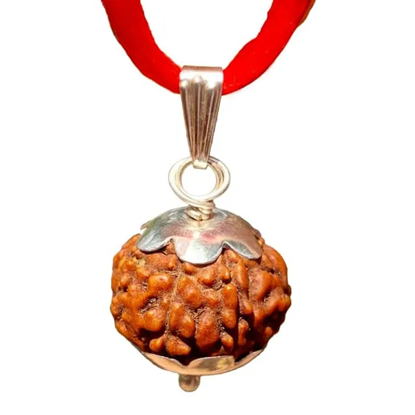 A_S_Ventures_Original_9_Mukhi_Rudraksha_Certified_Natural_Nepali_Bead_Silver_Capped_Pendant_With_Red_Thread_Nine_Face_Rudraksha_For_Durga_Maa_S_Blessings_Energy_Unisex_Spiritual_Jewelry