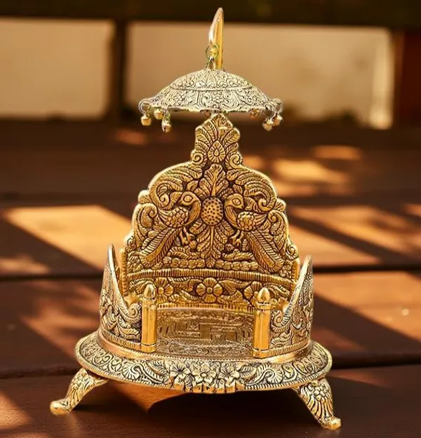 A_S_Ventures_Metal_Singhasan_Oval_Shape_Metal_Singhasan_Oval_Shaped_For_Lord_Krishna_Idols_Gold_Plated_Ladoo_Gopal_Pooja_Chowki_For_Temple_Mandir_Puja_17_Cm
