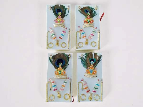 A_S_Ventures_Pack_Of_4_Set_Laddu_Gopal_Ji_Mukut_Mala_Shringar_Set_With_Bansuri_Kundal_Karula_Chhari_Size_0_1_2_Multicolor_Combo_Jewellery_Set_For_Bal_Gopal_6_Items_Inclued