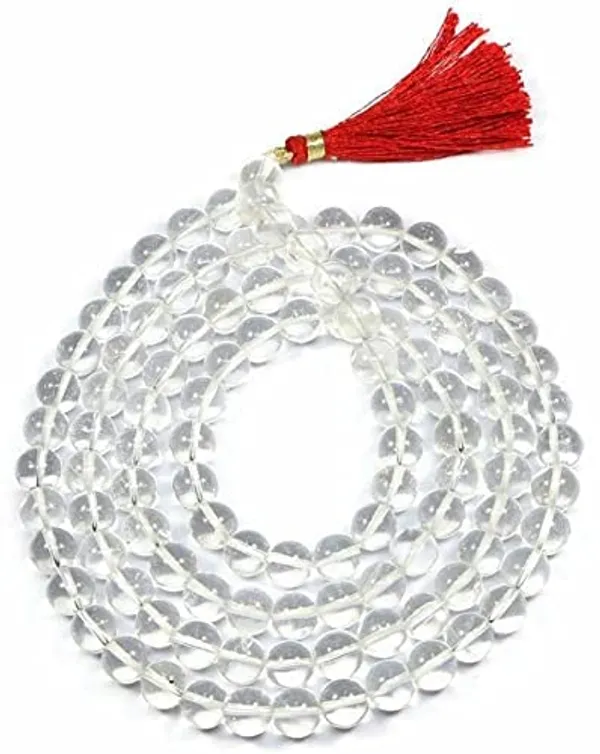 A_S_Ventures_Clear_Crystal_Quartz_Sphatik_Jaap_Mala_108_1_Natural_Beads_For_Meditation_Reiki_Yoga_Chakra_Healing_Mantra_Chanting_And_Spiritual_Energy_White_Quartz_Rosary_For_Men_Women
