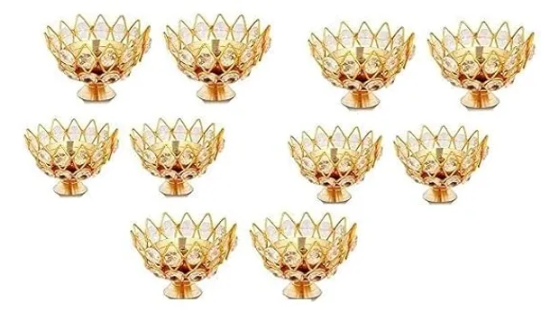 A_S_Ventures_Crystal_Oil_Lamps_Akhand_Diya_Set_Brass_Golden_Temple_And_Pooja_Accessories_Diwali_Navratri_Special_10_Pieces