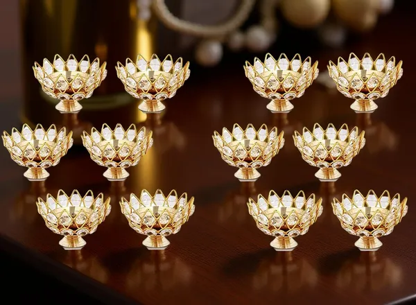 A_S_Ventures_Crystal_Oil_Lamps_Akhand_Diya_Set_Brass_Golden_Temple_And_Pooja_Accessories_Diwali_Navratri_Special_10_Pieces