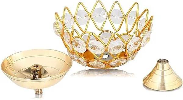 A_S_Ventures_Crystal_Oil_Lamps_Akhand_Diya_Set_Brass_Golden_Temple_And_Pooja_Accessories_Diwali_Navratri_Special_10_Pieces