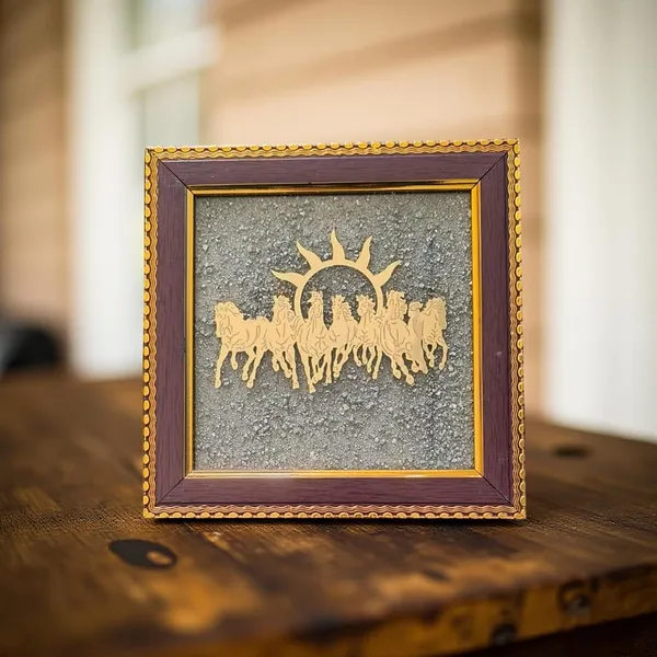 A_S_Ventures_7_Horses_On_Raw_Pyrite_Frame_Seven_Horses_Wall_Decor_Vastu_Item_For_Money_Success_Fame_Pyrite_Stone_Frame_For_Home_Office_Wall_Hanging_Decor_Gift_19x19x1_Cm