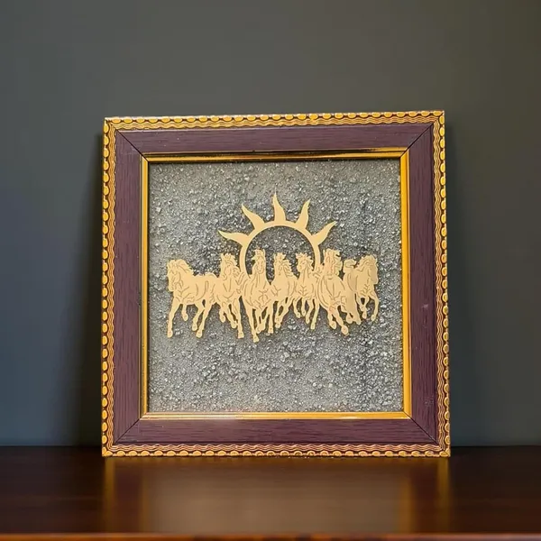 A_S_Ventures_7_Horses_On_Raw_Pyrite_Frame_Seven_Horses_Wall_Decor_Vastu_Item_For_Money_Success_Fame_Pyrite_Stone_Frame_For_Home_Office_Wall_Hanging_Decor_Gift_19x19x1_Cm