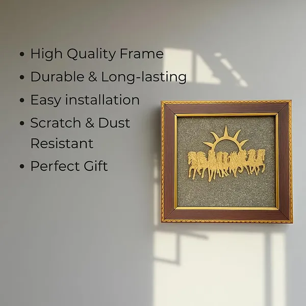 A_S_Ventures_7_Horses_On_Raw_Pyrite_Frame_Seven_Horses_Wall_Decor_Vastu_Item_For_Money_Success_Fame_Pyrite_Stone_Frame_For_Home_Office_Wall_Hanging_Decor_Gift_19x19x1_Cm