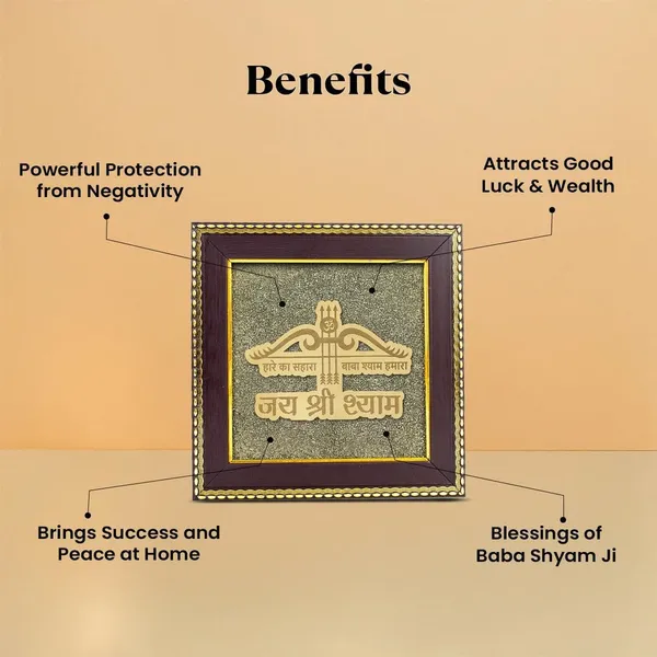 A_S_Ventures_Baba_Shyam_Ji_3_Baan_Nishan_Raw_Pyrite_Frame_Khatu_Shyam_Ji_Spiritual_Wall_Decor_Hindu_Religious_Gift_Shyam_Baba_Blessings_Home_Temple_Decor