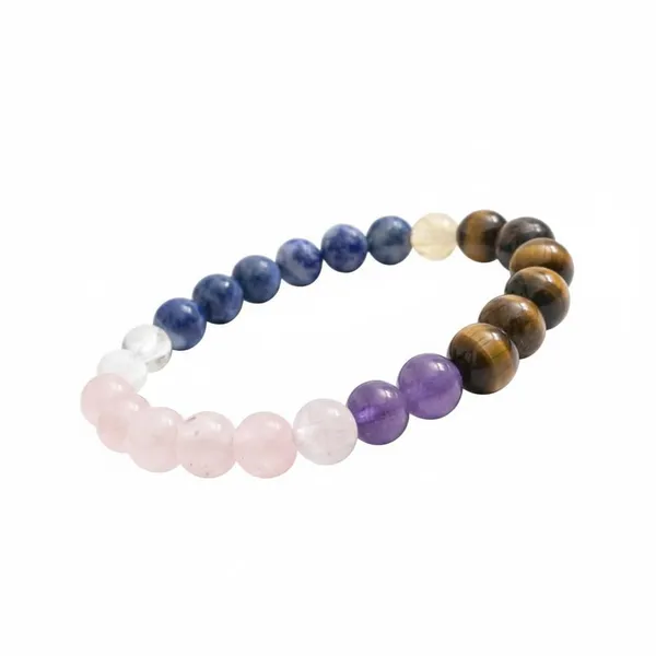 A_S_Ventures_Natural_Gemstone_Health_Bracelet_For_Men_Women_Rose_Quartz_Amethyst_Tiger_Eye_Blue_Stone_Stretchable_Crystal_Energy_Bracelet_Unisex_Wellness_Jewelry