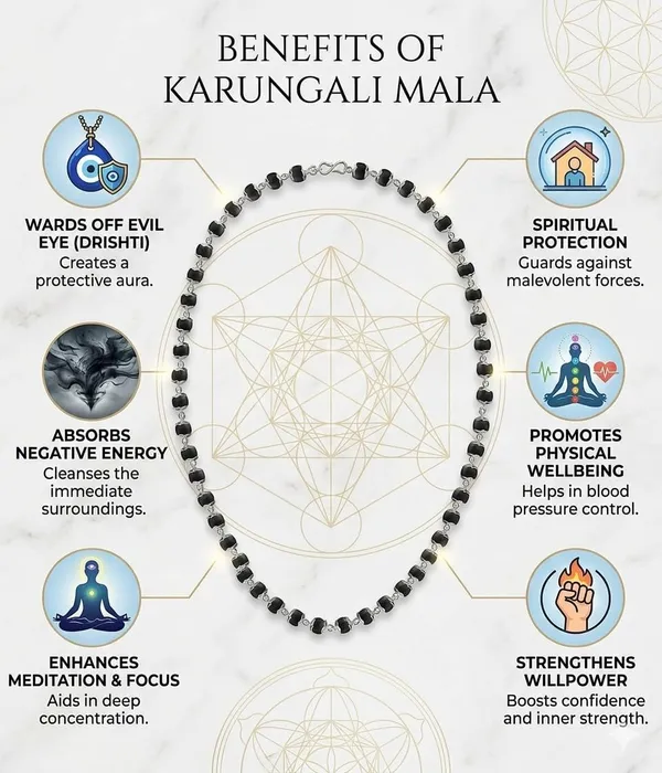 A_S_Ventures_Black_Ebony_Karungali_Wood_54_Beads_7mm_Beads_With_Silver_Caps_Natural_Wooden_Meditation_Jaap_For_Spiritual_Growth_Energy_Protection_Positive_Aura_For_Both_Men_Women