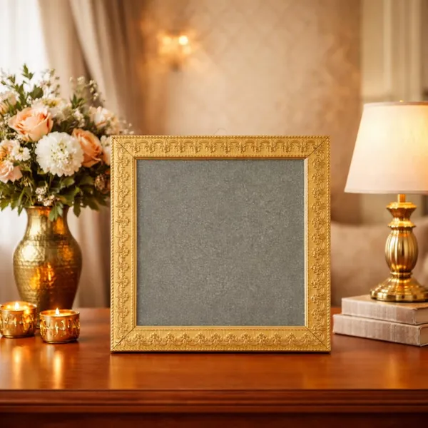 A_S_Ventures_Raw_Pyrite_Crystal_Frame_For_Wealth_Protection_Natural_Pyrite_Stone_Energy_Frame_With_Antique_Gold_Decorative_Border_Vastu_Feng_Shui_Prosperity_Wall_Decor_For_Home_Office_Mandir_7_5_X_7_5_Inch
