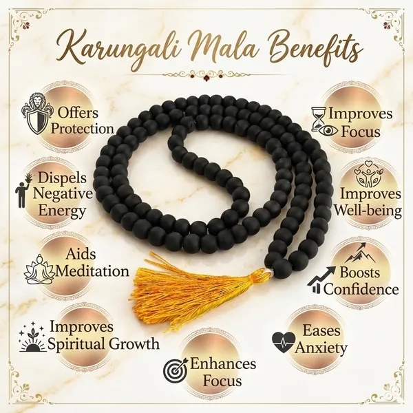 A_S_Ventures_100_Natural_Unpolished_Karungali_Malai_7mm_Beads_Original_Black_Ebony_Wood_Karungali_Mala_Necklace_Spiritual_Protection_Mala_For_Meditation_Prayer_Yoga_Positive_Energy