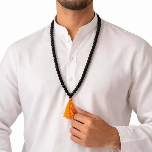 A_S_Ventures_100_Natural_Unpolished_Karungali_Malai_7mm_Beads_Original_Black_Ebony_Wood_Karungali_Mala_Necklace_Spiritual_Protection_Mala_For_Meditation_Prayer_Yoga_Positive_Energy