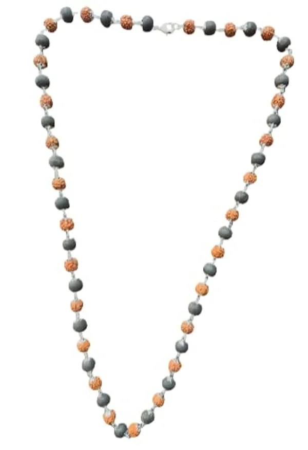 A_S_Ventures_Original_Rudraksha_Karungali_Mala_8mm_54_Beads_Natural_Rudraksha_With_Certified_Karungali_Spiritual_Protection_Mala_For_Meditation_Yoga_Prayer_Unisex_Hindu_Devotional_Necklace