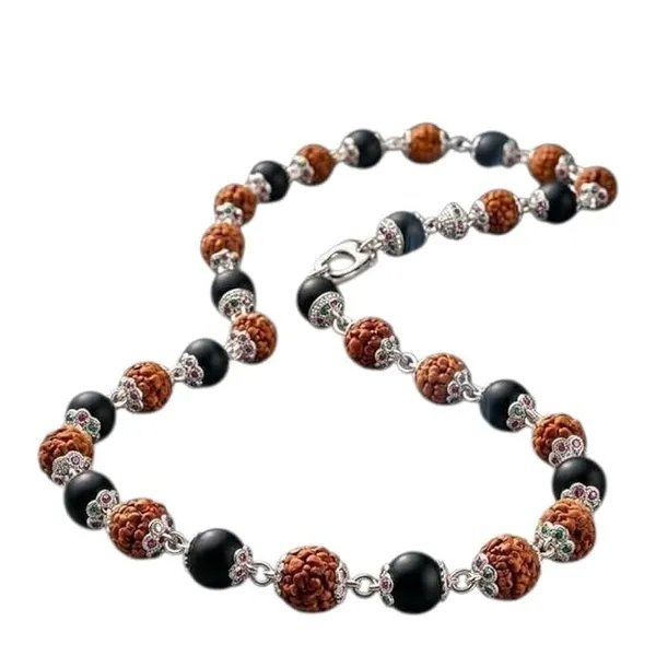 A_S_Ventures_Original_Rudraksha_Karungali_Mala_8mm_54_Beads_Natural_Rudraksha_With_Certified_Karungali_Spiritual_Protection_Mala_For_Meditation_Yoga_Prayer_Unisex_Hindu_Devotional_Necklace