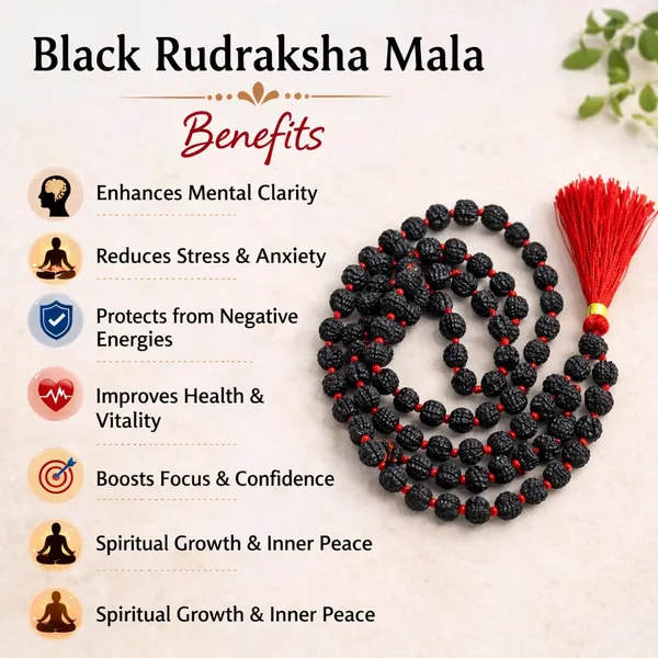 A_S_Ventures_Black_Rudraksha_Mala_108_Beads_With_Red_Thread_Tassel_Natural_Rudraksha_Jap_Mala_For_Meditation_Prayer_Spiritual_Healing_Hindu_Prayer_Beads_For_Yoga_Mantra_Chanting