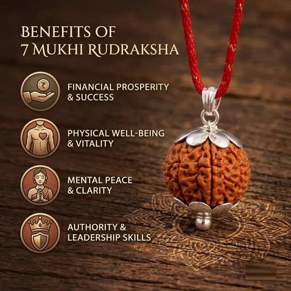A_S_Ventures_7_Mukhi_Rudraksha_Pendant_With_Silver_Cap_Original_Natural_Seven_Face_Rudraksha_Locket_For_Wealth_Prosperity_Success_Energized_Spiritual_Pendant_For_Men_Women