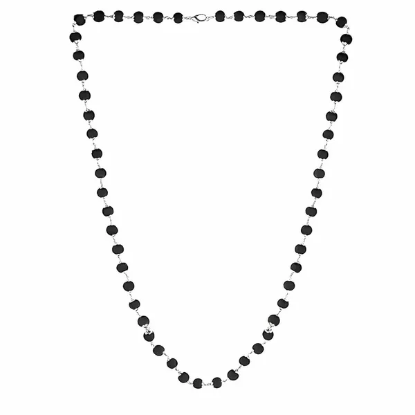 A_S_Ventures_Certified_Ebony_Beads_Mala_8mm_54_Beads_With_Lab_Test_Certificate_Authentic_Black_Ebony_Wood_Mala_With_Silver_Caps_Handmade_Meditation_Yoga_Premium_Unisex_Mala_Necklace_For_Men_Women_Black
