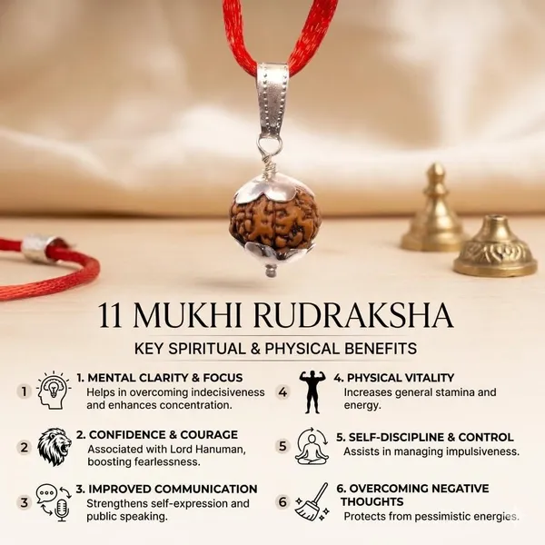 A_S_Ventures_Original_11_Mukhi_Rudraksha_Pendant_Eleven_Face_Rudraksha_For_Strength_Protection_Confidence_Energized_Rudraksha_Bead_For_Men_Women_11_Mukhi