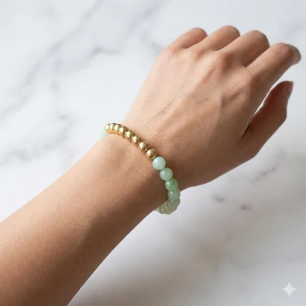 A_S_Ventures_Green_Aventurine_Amazonite_Gemstone_Bracelet_For_Virgo_Kanya_Rashi_Zodiac_Healing_Crystal_Beaded_Bracelet_Lucky_Stone_Bracelet_For_Women_Men_Prosperity_Luck_Positive_Energy_Stretch