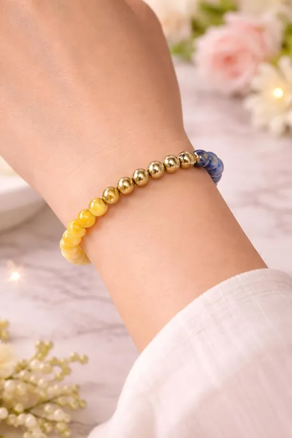 A_S_Ventures_Natural_Yellow_Calcite_Sodalite_Bracelet_Dhanu_Rashi_Sagittarius_Crystal_Bracelet_For_Men_Women_Handmade_Stretch_Gemstone_Bead_Jewelry_With_Gold_Beads