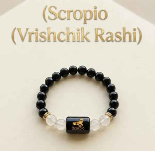 A_S_Ventures_Scorpio_Vrishchik_Rashi_Zodiac_Bracelet_For_Men_Women_Natural_Black_Onyx_Clear_Quartz_All_Rashi_Bracelet_Horoscope_Healing_Adjustable_Stretch