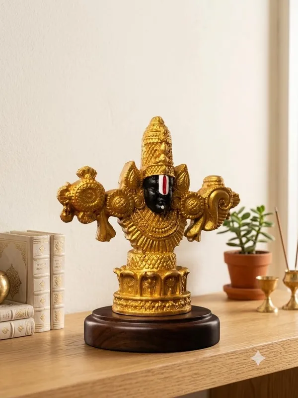 A_S_Ventures_Golden_Tirupati_Balaji_Statue_Lord_Venkateswara_Murti_For_Home_Temple_Office_Decorative_Spiritual_Idol_For_Daily_Worship_Car_Dashboard_Religious_Gift