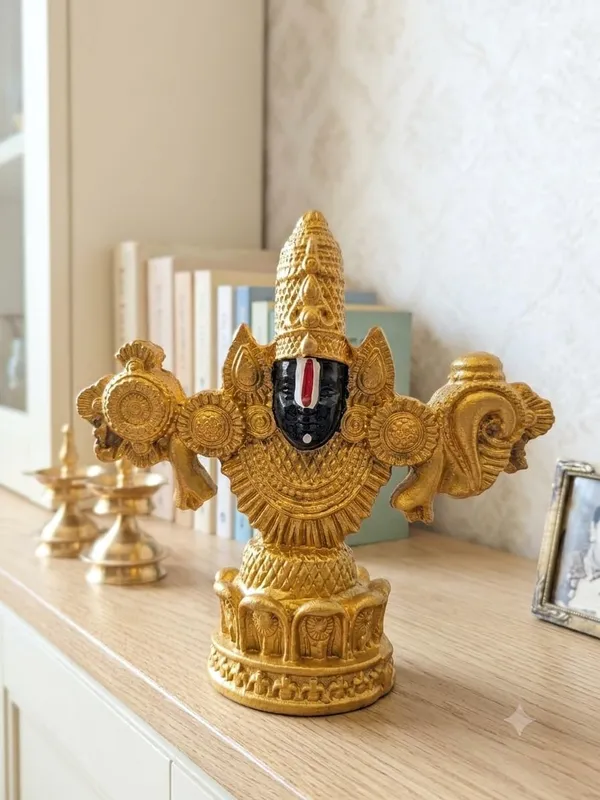 A_S_Ventures_Golden_Tirupati_Balaji_Statue_Lord_Venkateswara_Murti_For_Home_Temple_Office_Decorative_Spiritual_Idol_For_Daily_Worship_Car_Dashboard_Religious_Gift