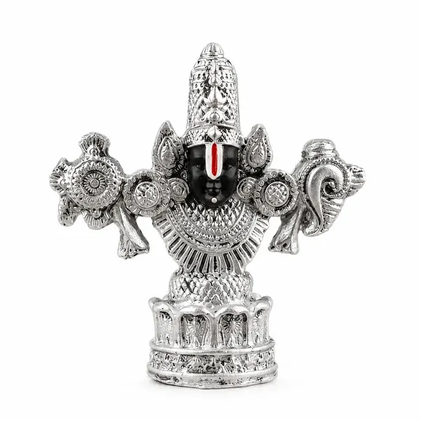 A_S_Ventures_Lord_Balaji_Decorative_Idol_Premium_Silver_Finish_Venkateswara_Statue_For_Home_Temple_Office_Table_Car_Dashboard_Religious_Gift