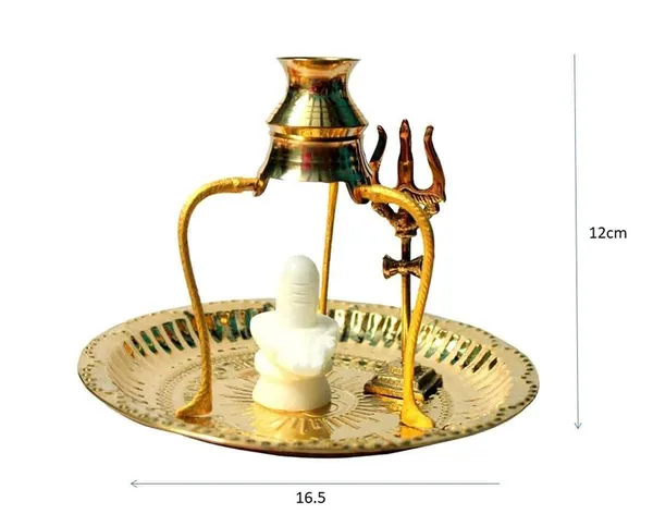 A_S_Ventures_White_Marble_Shivling_Puja_Set_With_Om_Brass_Plate_Trishul_Kalash_Jaladhari_Shiv_Abhishek_Set_For_Home_Temple_Rudrabhishek_Sawan_Mahashivratri