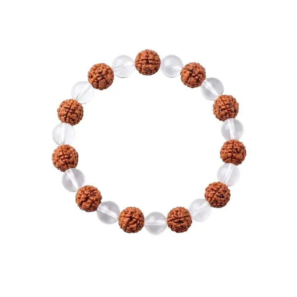 A_S_Ventures_Clear_Quartz_5_Mukhi_Rudraksha_Bracelet_For_Men_Women_Natural_Sphatik_Crystal_Beads_Spiritual_Bracelet_For_Meditation_Focus_Daily_Wear