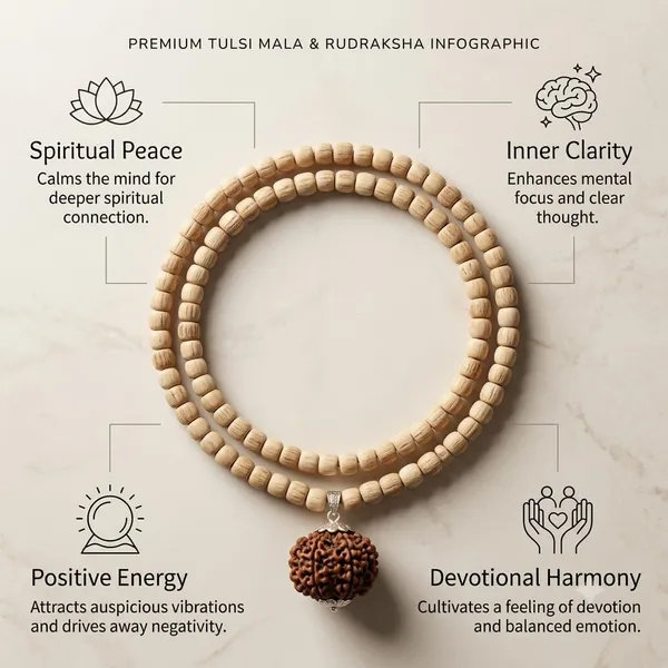 A_S_Ventures_Natural_Round_Tulsi_Mala_With_5_Mukhi_Rudraksha_Tulsi_Wood_Beads_Panchmukhi_Rudraksha_Mala_For_Men_Women_Hindu_Spiritual_Prayer_Beads_For_Japa_Meditation