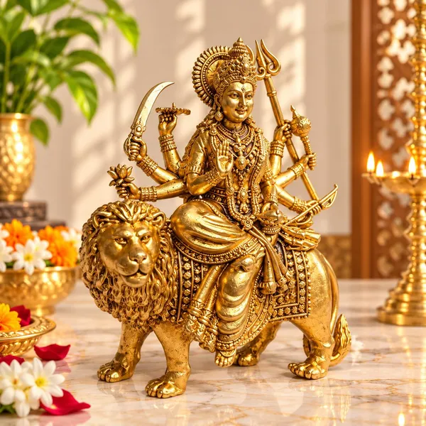 A_S_Ventures_Brass_Maa_Durga_Statue_On_Lion_For_Navratri_Traditional_Hindu_Goddess_Durga_Idol_For_Home_Temple_Pooja_Room_Festive_Decoration_Navratri_Special