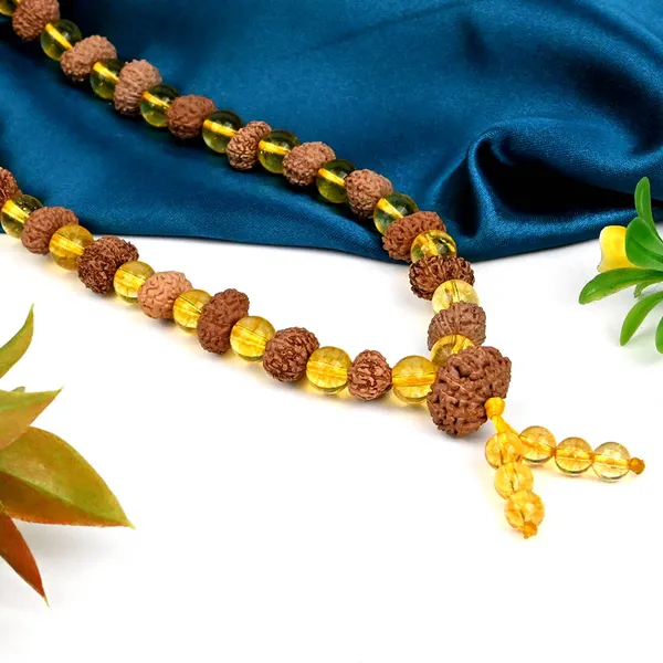 Brown_Rudraksha_12_Mukhi_Surya_Mala_With_Citrine_Beads