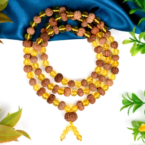 Brown_Rudraksha_12_Mukhi_Surya_Mala_With_Citrine_Beads