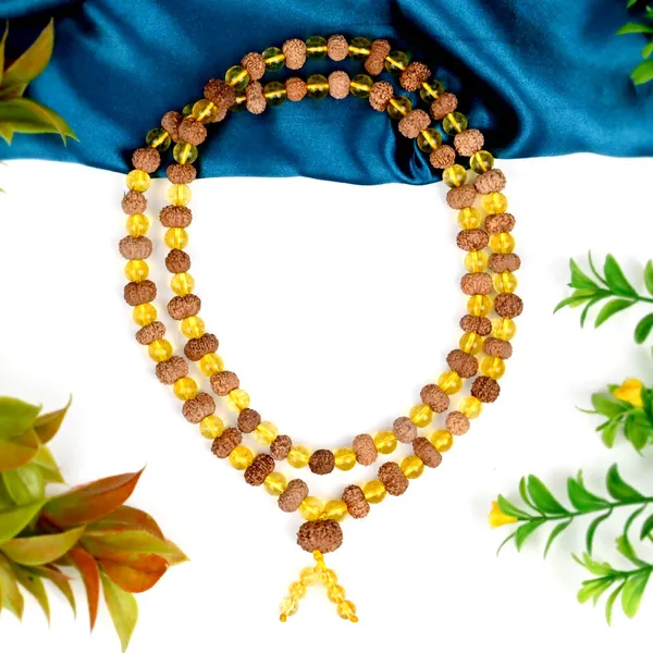 Brown_Rudraksha_12_Mukhi_Surya_Mala_With_Citrine_Beads
