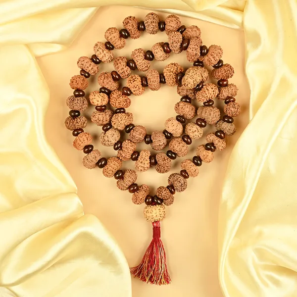 13_Mukhi_Rudraksha_Red_Sandalwood_Elliptical_Mala