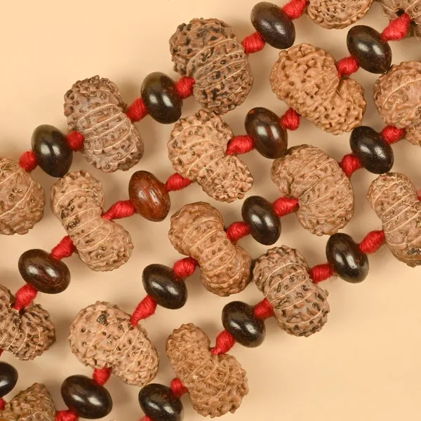 14_Mukhi_X_Red_Sandal_Elliptical_Bead_Mala