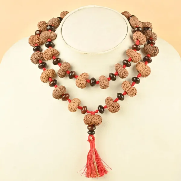 14_Mukhi_X_Red_Sandal_Elliptical_Bead_Mala