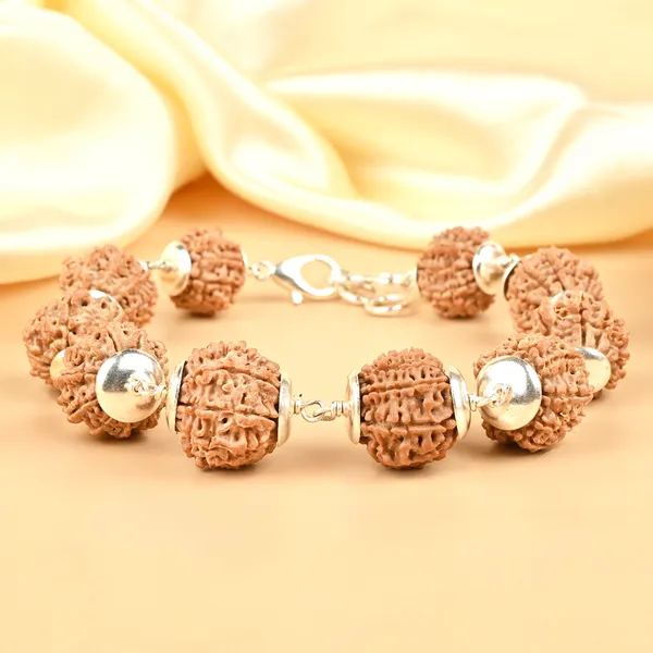 Brown_Rudraksha_10_Mukhi_Nepali_Silver_Caps_Bracelet_For_Unisex