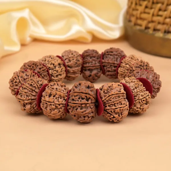 13_Mukhi_Nepali_Rudraksha_Woolen_Spacers_Bracelet