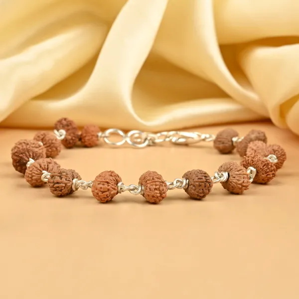 14_Mukhi_Rudraksha_925_Silver_Wire_Bracelet