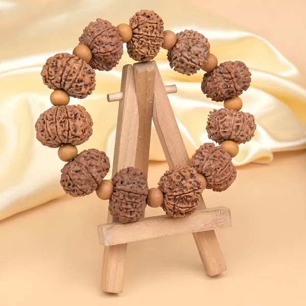 11_Mukhi_Nepali_Rudraksha_White_Sandalwood_Adjustable_Bracelet