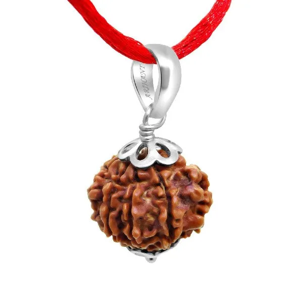 9_Mukhi_Rudraksha_Silver_Capped_Pendant