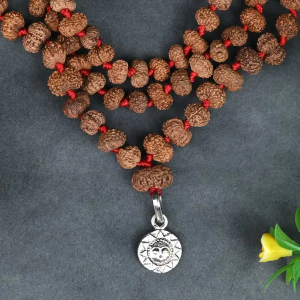 12_Mukhi_Rudraksha_Surya_Radiance_Mala_With_Silver_Locket