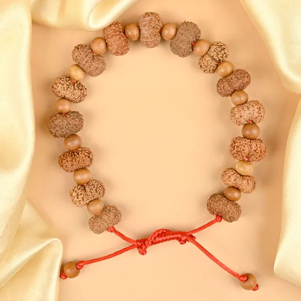 15_Mukhi_Rudraksha_X_White_Sandalwood_Adjustable_Bracelet