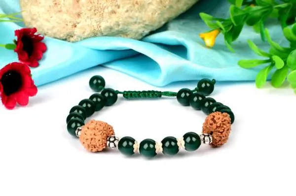 15_Mukhi_Rudraksha_And_Green_Onyx_Mala_And_Bracelet_Set
