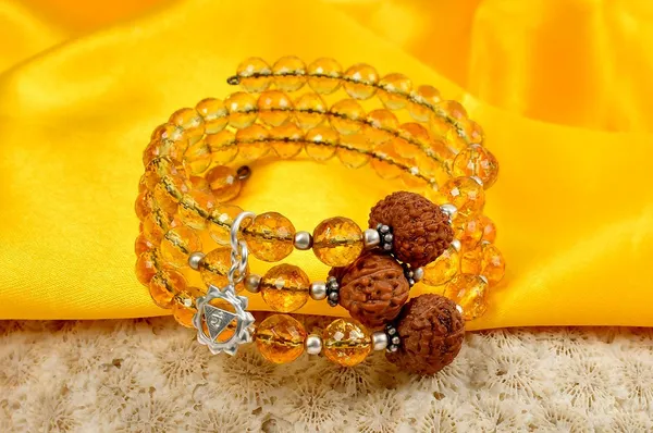 12_Mukhi_Rudraksha_Citrine_925_Silver_Solar_Plexus_Bracelet