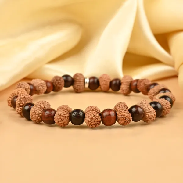 Brown_Rudraksha_14_Mukhi_Red_Sandalwood_Bracelet_For_Unisex