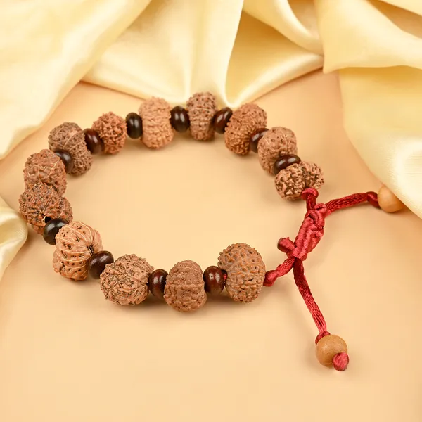 14_Mukhi_X_Red_Sandalwood_Elliptical_Bracelet
